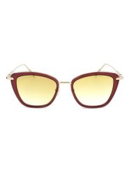 Longchamp Damskie okulary przeciwsłoneczne w kolorze złoto-czerwono-żółtym rozmiar: 52. Czerwone okulary przeciwsłoneczne Longchamp, bez wzorów, z tworzywa sztucznego, metalowe. Za 262.91 zł.