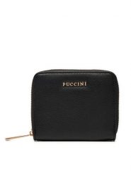 Puccini Mały Portfel Damski BLP838A Czarny. Czarne portfele Puccini, bez wzorów, ze skóry. Za 119.99 zł.