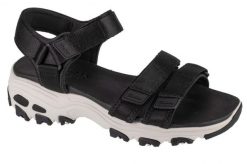 Sandały SKECHERS 31514S Czarny. Czarne sandały Skechers, bez wzorów, z tkaniny, bez obcasa, bez zapięcia. Za 260.99 zł.
