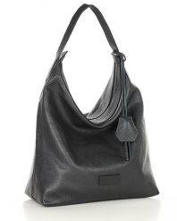 Worek hobo bag MARCO MAZZINI czarny s285a. Czarne torebki klasyczne bez wzorów, ze skóry, na ramię, bez dodatków. Za 389.00 zł.