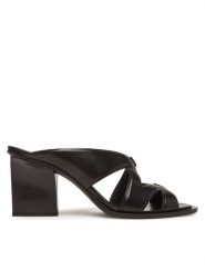 Max Mara Klapki Doublewedge 2514521112600 Czarny. Czarne klapki Max Mara, bez wzorów, ze skóry, bez obcasa, bez zapięcia. Za 1,849.00 zł.
