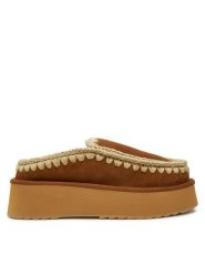 Mou Kapcie Clog Eskimo Platform FW681004A Brązowy. Brązowe kapcie Mou, bez wzorów, ze skóry. Za 979.99 zł.