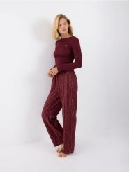 Dwuczęściowa piżama z bawełny - ciemnofioletowy. Fioletowe piżamy Reserved, l, bez wzorów, z bawełny, bez kołnierzyka, bez ramiączek. Za 149.99 zł.
