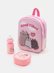 Zestaw: plecak, lunchbox oraz butelka Pusheen - wielobarwny. Plecaki Sinsay, bez wzorów, bez dodatków. Za 35.99 zł.