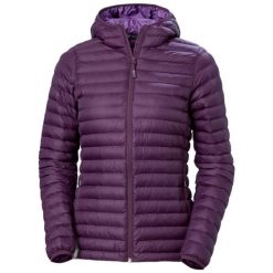 Damska ocieplana kurtka z kapturem Helly Hansen Sirdal. Fioletowe kurtki Helly Hansen, bez wzorów, z puchu, z kapturem. Za 596.00 zł.