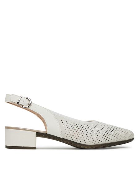 Rieker Czółenka 47066-80 Biały. Białe czółenka Rieker, bez wzorów, ze skóry, bez obcasa, bez zapięcia. Za 319.99 zł.