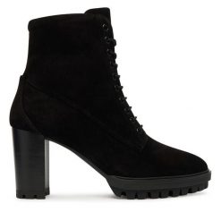 Botki HÖGL. Czarne botki Högl, bez wzorów, bez obcasa, na słupku, bez zapięcia. Za 549.99 zł.