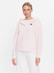 Tommy Jeans Bluza DW0DW15748 Różowy Relaxed Fit. Czerwone bluzy Tommy Jeans, m, bez wzorów, z bawełny, bez kaptura. Za 339.99 zł.