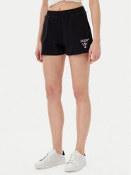 Guess Szorty sportowe V5GD19 KC3D2 Czarny Relaxed Fit. Czarne szorty sportowe Guess, z aplikacjami, z syntetyku. Za 199.99 zł.