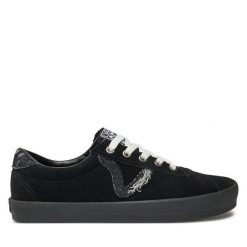 Tenisówki Vans. Czarne trampki sportowe Vans, bez wzorów, bez zapięcia, tenisowe. Za 289.99 zł.