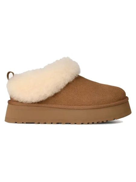UGG Skórzane botki "Tazzelle" w kolorze jasnobrązowym rozmiar: 40. Brązowe botki UGG, bez wzorów, ze skóry, bez obcasa, bez zapięcia. Za 568.34 zł.