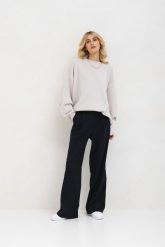 SPODNIE ALEX GRANATOWE W PASKI XS - Flawless. Niebieskie spodnie materiałowe Flawless, bez wzorów, z elastanu, biznesowe, z podwyższonym stanem. Za 496.00 zł.