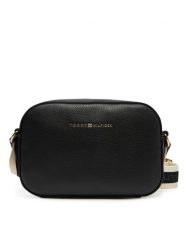 Tommy Hilfiger Torebka AW0AW17450 Czarny. Czarne listonoszki Tommy Hilfiger, bez wzorów, ze skóry, bez dodatków. Za 429.99 zł.