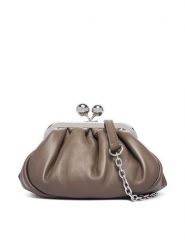 Weekend Max Mara Torebka Nembi 2625516104600 Khaki. Brązowe kopertówki Weekend Max Mara, bez wzorów, ze skóry, wizytowe, bez dodatków. Za 1,239.00 zł.