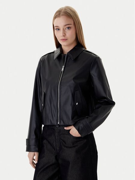 Calvin Klein Jeans Kurtka z imitacji skóry Moto LV047E501G Czarny Regular Fit. Czarne kurtki Calvin Klein Jeans, s, bez wzorów, z jeansu, bez kaptura. Za 849.99 zł.