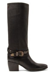 Lazamani Skórzane kozaki w kolorze czarnym rozmiar: 36. Czarne kozaki Lazamani, na zimę, bez wzorów, bez obcasa, bez zapięcia. Za 448.99 zł.