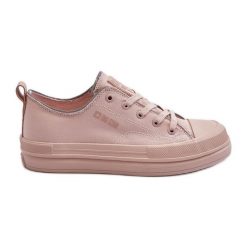 Damskie Trampki Big Star NN274851 Różowe. Czerwone trampki bez wzorów, z materiału, eleganckie, bez zapięcia. Za 224.56 zł.