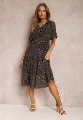 Czarna Sukienka Koe. Czarne sukienki Renee, na imprezę, l, bez wzorów, z tkaniny, bez kołnierzyka, bez ramiączek, maxi, rozkloszowane. W wyprzedaży za 62.99 zł.