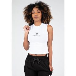 Livonia Crop Top - Biały. Białe topy GORILLA WEAR, xs, bez wzorów, sportowe, bez kołnierzyka, bez ramiączek. Za 156.00 zł.
