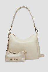 VALENTINO Beżowa damska torebka Kalimba Hobo Bag z saszetką. Brązowe listonoszki Valentino by Mario Valentino, bez wzorów, ze skóry, eleganckie, bez dodatków. W wyprzedaży za 507.99 zł.