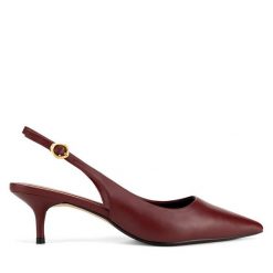Sandały Gino Rossi. Czerwone sandały Gino Rossi, bez wzorów, bez obcasa, na szpilce, bez zapięcia. Za 299.99 zł.