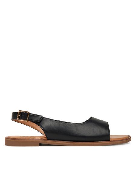 Clara Barson Sandały WS5551-26 Czarny. Czarne sandały Clara Barson, bez wzorów, z materiału, bez obcasa, na płaskiej podeszwie, bez zapięcia. Za 99.99 zł.