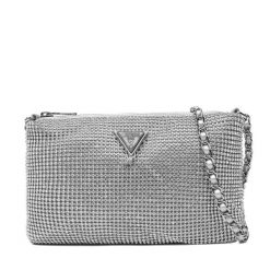 Torebka Guess. Szare kopertówki Guess, z aplikacjami, wizytowe, bez dodatków. Za 249.99 zł.