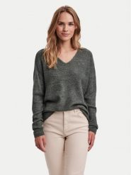 Vero Moda Sweter Crewlefile 10233357 Zielony Loose Fit. Zielone swetry Vero Moda, xs, bez wzorów, z syntetyku, bez ramiączek. Za 99.99 zł.