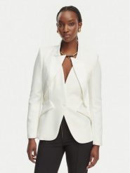 Elisabetta Franchi Marynarka GI-192-61E2-V490 Biały Regular Fit. Białe marynarki i żakiety Elisabetta Franchi, bez wzorów, z syntetyku, bez ramiączek. Za 2,089.00 zł.