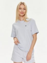 Lacoste T-Shirt TF7215 Błękitny Loose Fit. Niebieskie t-shirty Lacoste, bez wzorów, z bawełny, bez kołnierzyka, bez ramiączek. Za 259.99 zł.