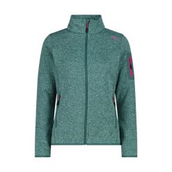 Bluza polarowa damska CMP Haze Jacket Knitted. Zielone bluzy bez kaptura CMP, na zimę, l, bez wzorów, z polaru, narciarskie. Za 310.25 zł.