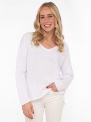 Zwillingsherz Bluza w kolorze białym rozmiar: L/XL. Białe bluzy Zwillingsherz, l, bez wzorów, bez ramiączek, bez kaptura. Za 171.68 zł.