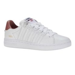 Trampki Damskie Skóra Lozan II. Białe trampki K-SWISS, bez wzorów, z koronki, klasyczne, bez zapięcia. Za 219.00 zł.