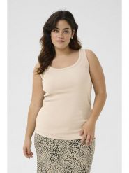KAFFE curve Top w kolorze kremowym rozmiar: L. Brązowe topy KAFFE curve, l, bez wzorów, bez kołnierzyka, bez ramiączek. Za 66.00 zł.