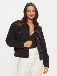 Guess Kurtka jeansowa W4BN56 D5E83 Czarny Relaxed Fit. Czarne kurtki Guess, xxl, z aplikacjami, z jeansu, bez kaptura. Za 479.00 zł.