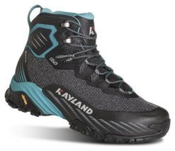 Buty trekkingowe damskie Kayland Duke Mid Ws GTX - black / azure. Czarne trekkingi Kayland, bez wzorów, z gore-texu, bez zapięcia, trekkingowe, gore-tex. Za 881.00 zł.