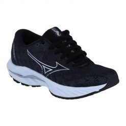 Buty do biegania damskie Mizuno Wave Inspire 19. Czarne buty do biegania Mizuno, bez wzorów, z materiału, bez zapięcia, do biegania, mizuno wave. Za 719.99 zł.