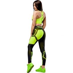 Legginsy do biegania damskie Olimp Crew Live & Fight. Czarne legginsy OLIMP LIVE AND FIGHT, bez wzorów, sportowe. Za 69.90 zł.