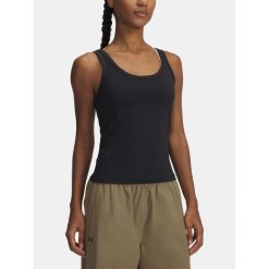 Koszulka Damska Top Na Ramiączkach Under Armour Meridian Core Tank. Czarne topy Under Armour, bez wzorów, sportowe, bez kołnierzyka, bez ramiączek. Za 199.99 zł.