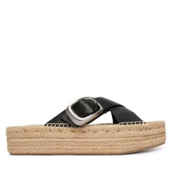 Espadryle Calvin Klein. Czarne espadryle Calvin Klein, bez wzorów, bez obcasa. Za 489.99 zł.