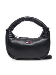 Tommy Jeans Torebka Tjw Pillow Mini Hobo AW0AW16976 Czarny. Czarne torebki klasyczne Tommy Jeans, bez wzorów, z jeansu, bez dodatków. Za 229.99 zł.