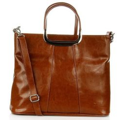Torebka skórzana damska elegancka DAN-A T280 camel. Brązowe torebki klasyczne DAN-A, bez wzorów, ze skóry, eleganckie, bez dodatków. Za 349.99 zł.