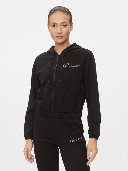 Guess Bluza Allycia V4RQ02 KC3D2 Czarny Regular Fit. Czarne bluzy Guess, s, z aplikacjami, z bawełny, bez kaptura. Za 209.99 zł.