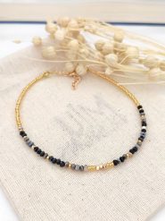 Atelier MIU Pozłacana bransoletka z kryształami na kostkę rozmiar: onesize. Czarne bransoletki atelier MIU, z kryształem, pozłacane. Za 57.06 zł.