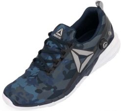 Reebok Zpump Fusion buty fitness z systemem pompowania powietrzem. Niebieskie buty treningowe Reebok, bez wzorów, z materiału, bez zapięcia, na fitness i siłownię. Za 255.99 zł.