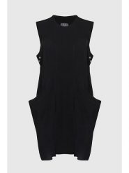 Diesel Clothes Sukienka w kolorze czarnym rozmiar: XS. Czarne sukienki Diesel Clothes, xs, z aplikacjami, z wiskozy, bez kołnierzyka, bez ramiączek, midi. Za 173.60 zł.