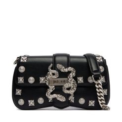 Torebka Just Cavalli. Czarne kopertówki Just Cavalli, bez wzorów, wizytowe, bez dodatków. Za 829.99 zł.