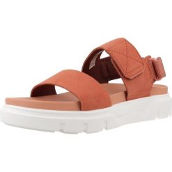 Sandały TIMBERLAND GREYFIELD SANDAL 2 STR Czerwony. Czerwone sandały Timberland, bez wzorów, ze skóry, bez obcasa, bez zapięcia. W wyprzedaży za 270.25 zł.