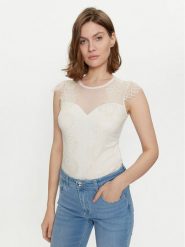 Rinascimento Body CFC0117443003 Écru Slim Fit. Body i gorsety Rinascimento, bez wzorów, z syntetyku, bez ramiączek. Za 219.99 zł.