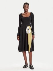 Desigual Sukienka codzienna Lirio 25WWVK29 Czarny Regular Fit. Czarne sukienki Desigual, na co dzień, l, bez wzorów, z bawełny, bez kołnierzyka, bez ramiączek, proste. Za 369.99 zł.